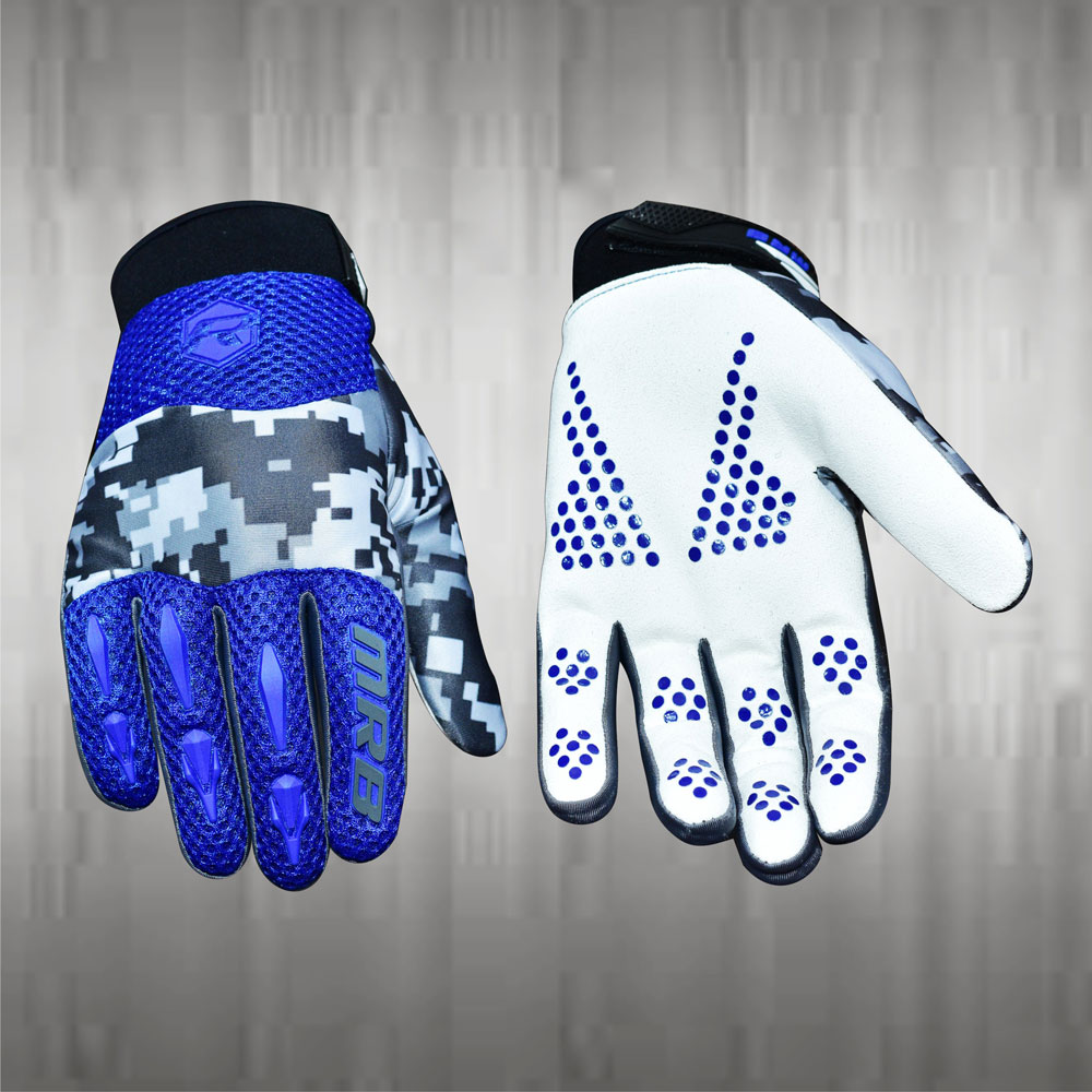 Dark Blue White Motocross Gloves