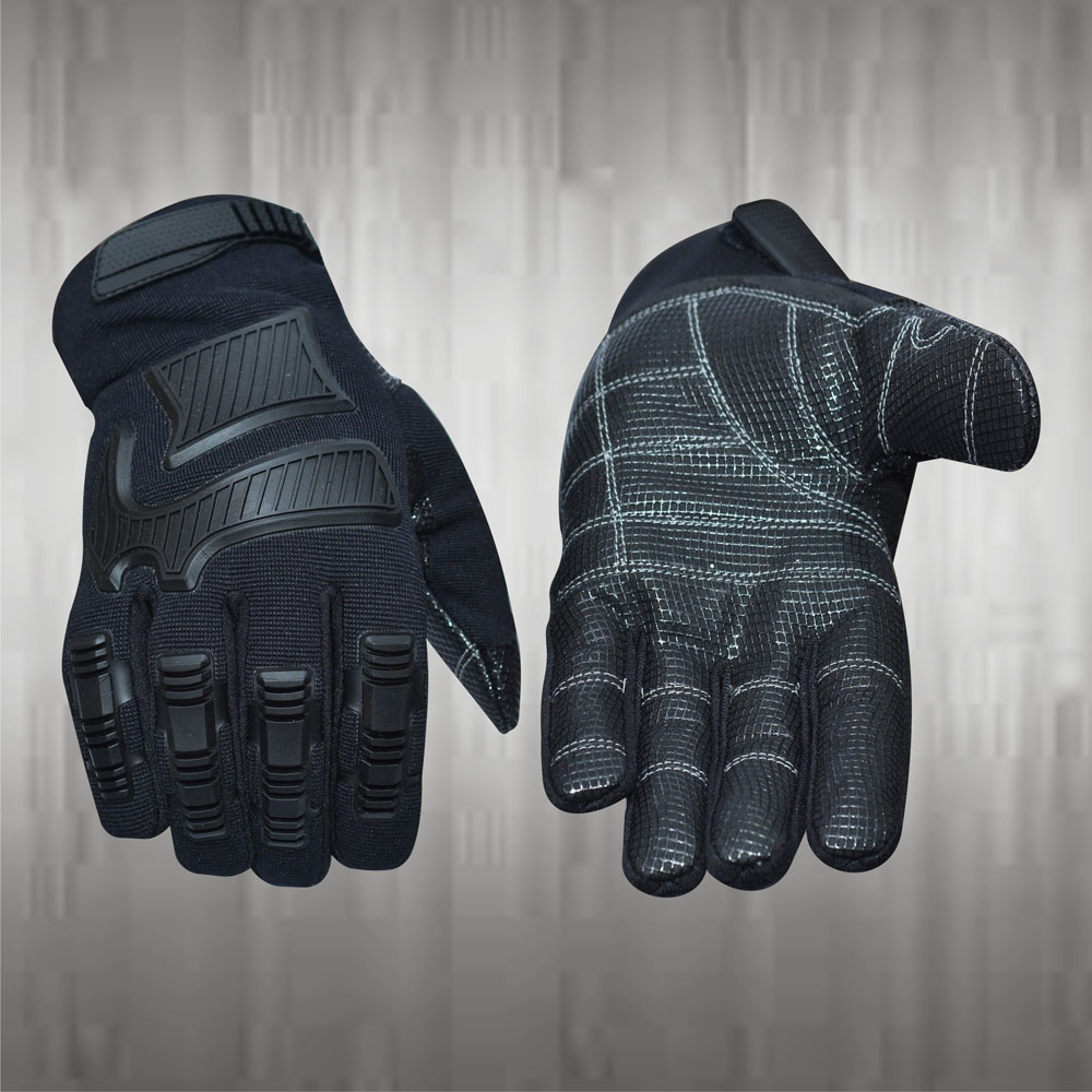 Bold Black Mechanic Gloves