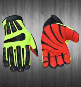 Lime Green / Orange Mechanic Gloves