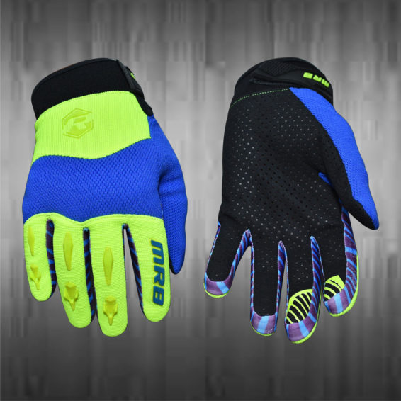 Lime Green / Blue Motocross Gloves