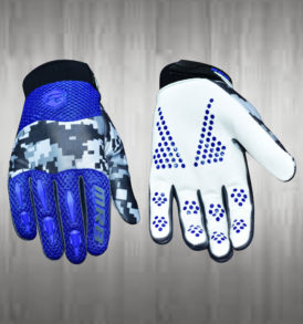 Dark Blue White Motocross Gloves
