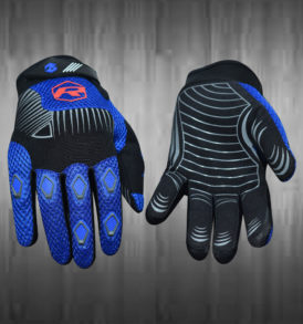 Dashing Blue and Black Motocross Gloves