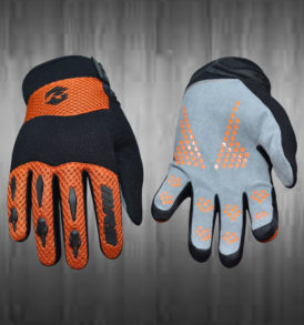 Orange and Grey Motocross Gloves